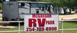 McGregor RV Park Entrance sign